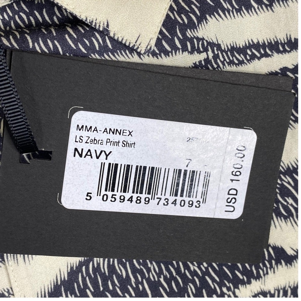 Ted Baker London Zebra Print LS Button Up Navy White Size 7 Men's XXXL NEW - Picture 5 of 11